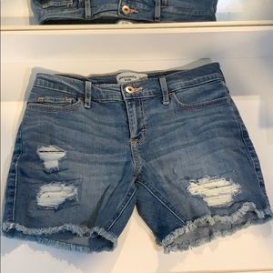 Abercrombie kids ripped denim shorts